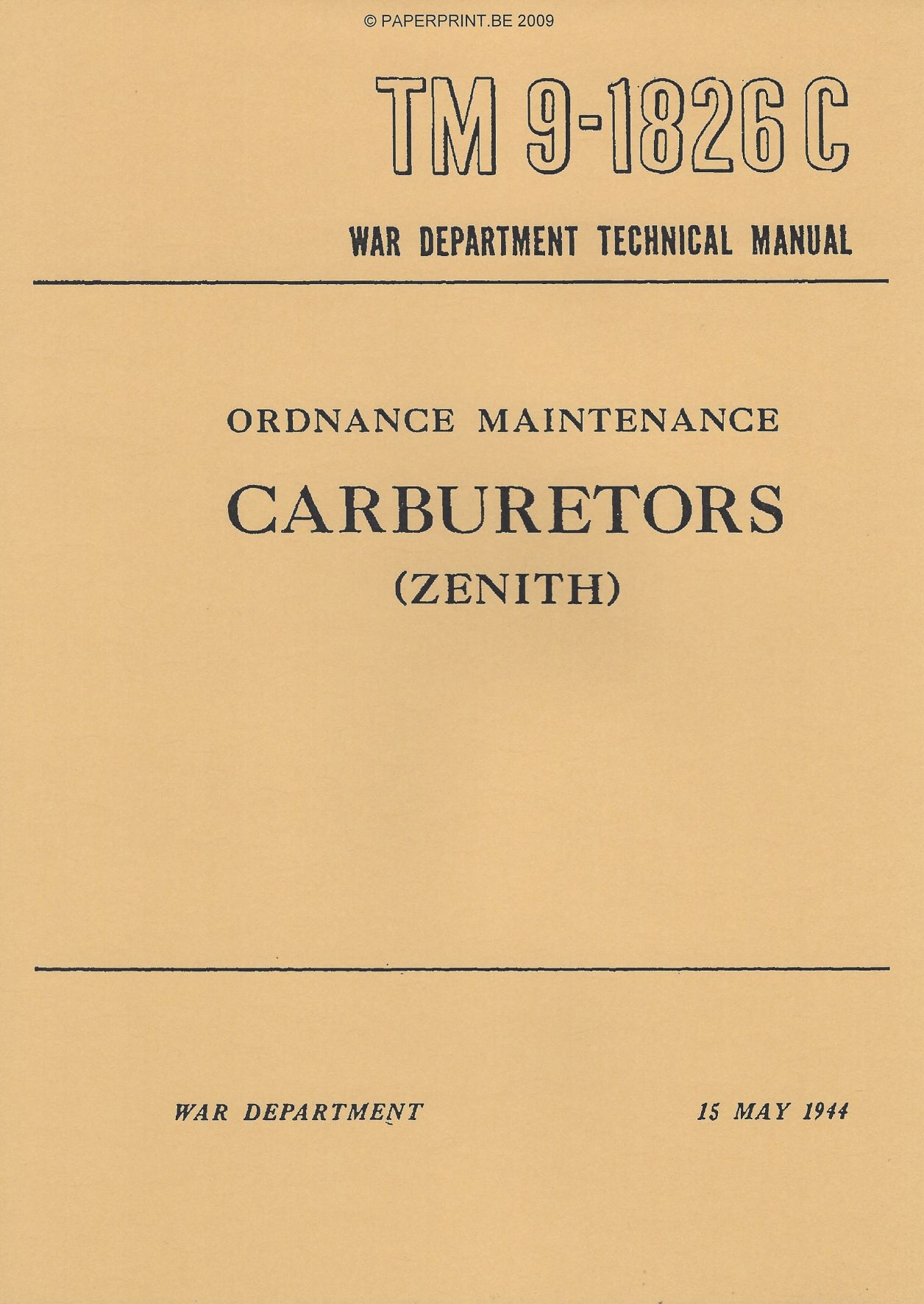 TM 9-1826C US CARBURETORS (ZENITH)